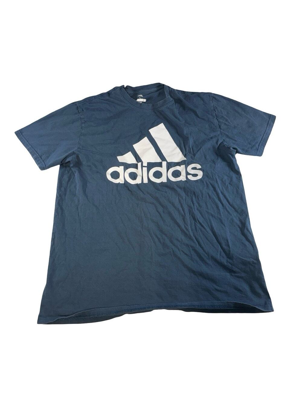 Adidas Men's Blue Large Logo Graphic T-Shirt L